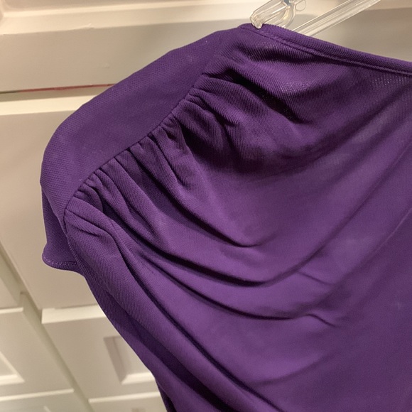 CROP David Peck long purple gown size L can be worn backward - Picture 2 of 8